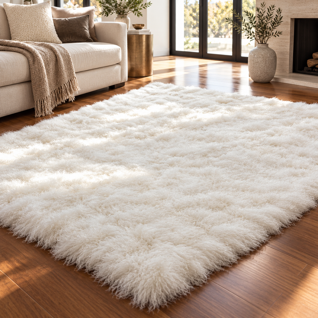 The Art of Natural Texture: Elevate Your Space with Mongolian Lamb Fur Rugs