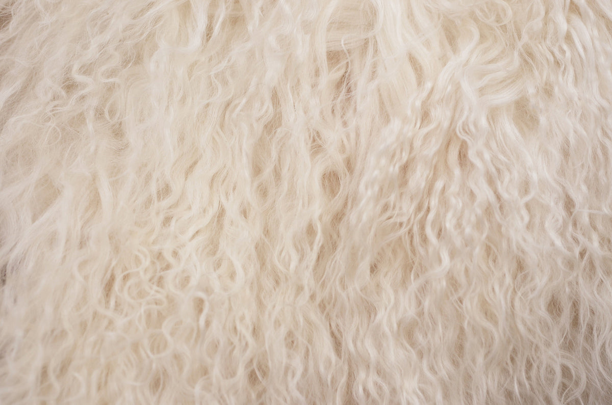 Tibetan Mongolian Lamb Fur Throw 2' x 4' — Tan