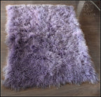 Tibetan Mongolian Lamb Fur Rug purple