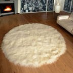 Mongolian Lamb Fur Round Rug