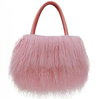 Tibetan Mongolian Lamb Fur Tote — Pink