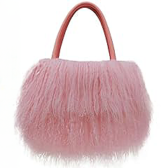 Tibetan Mongolian Lamb Fur Tote — Pink