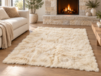 Beige Handcrafted Alpaca Fur Rug - 4' × 6'