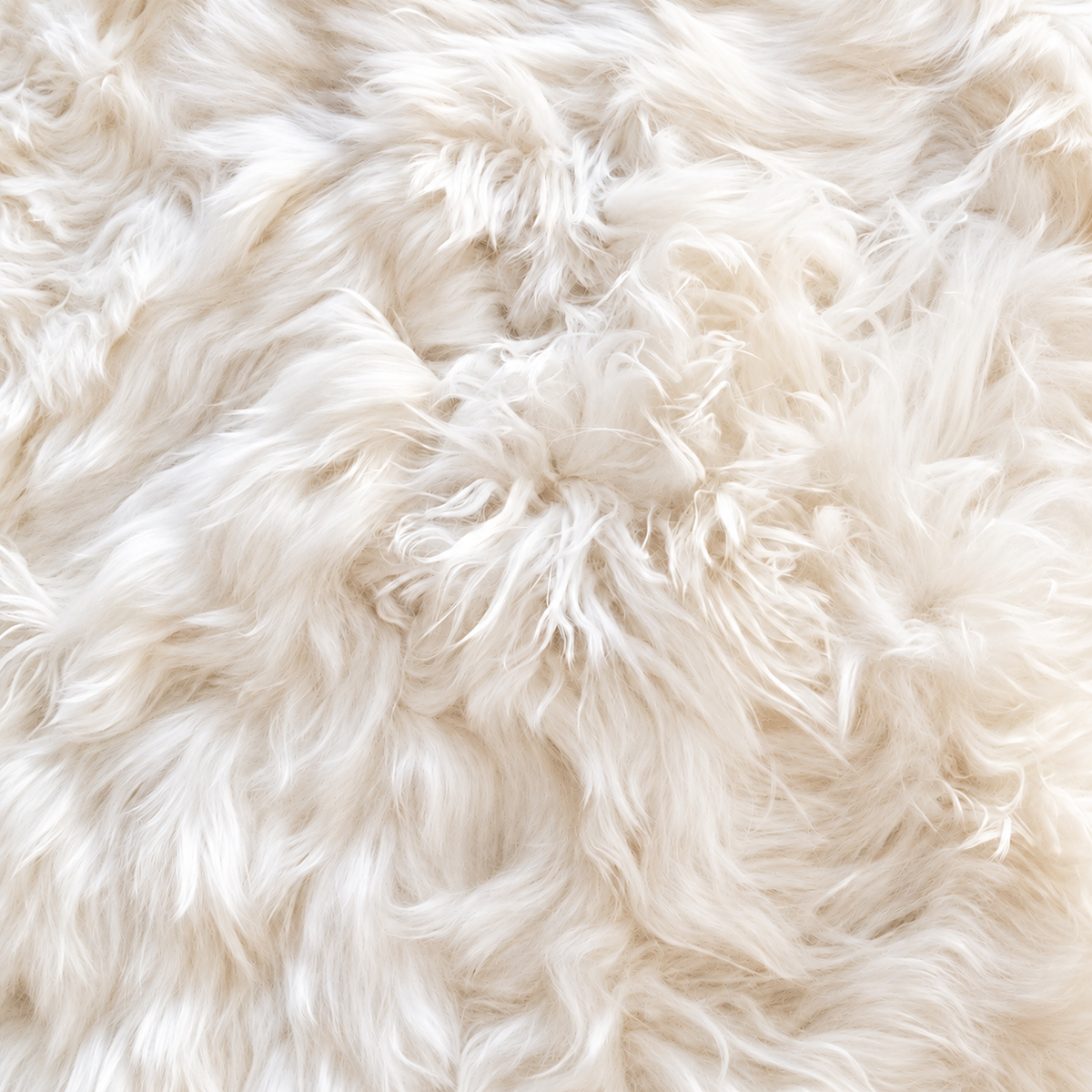 White Handcrafted Alpaca Fur Rug - 4' × 6' - detail view