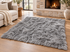Grey Handcrafted Alpaca Fur Rug - 4' × 6'