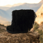 Mongolian Lamb Fur Sheepskin Boots Mid Calf