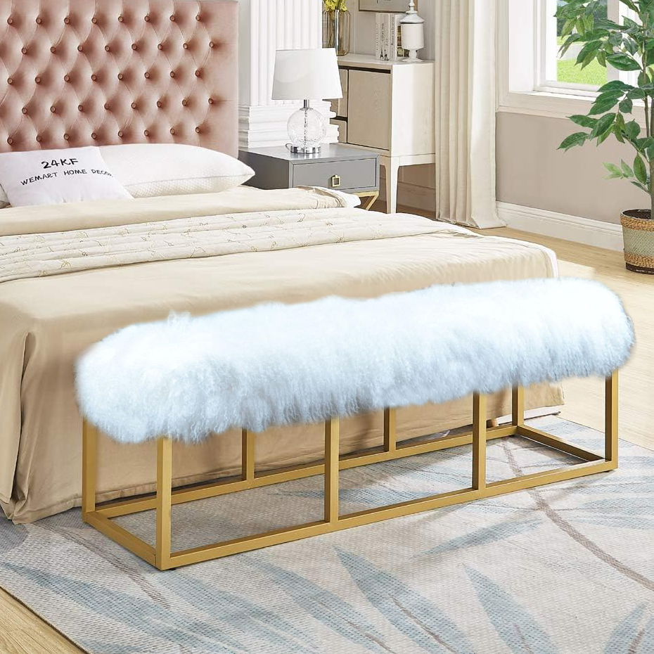Mongolian Fur Bench