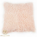 Kalgan lamb Fur Pillow 20" x 20" Double Sided — Pale Peach