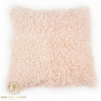 Kalgan lamb Fur Pillow 20" x 20" Double Sided — Pale Peach