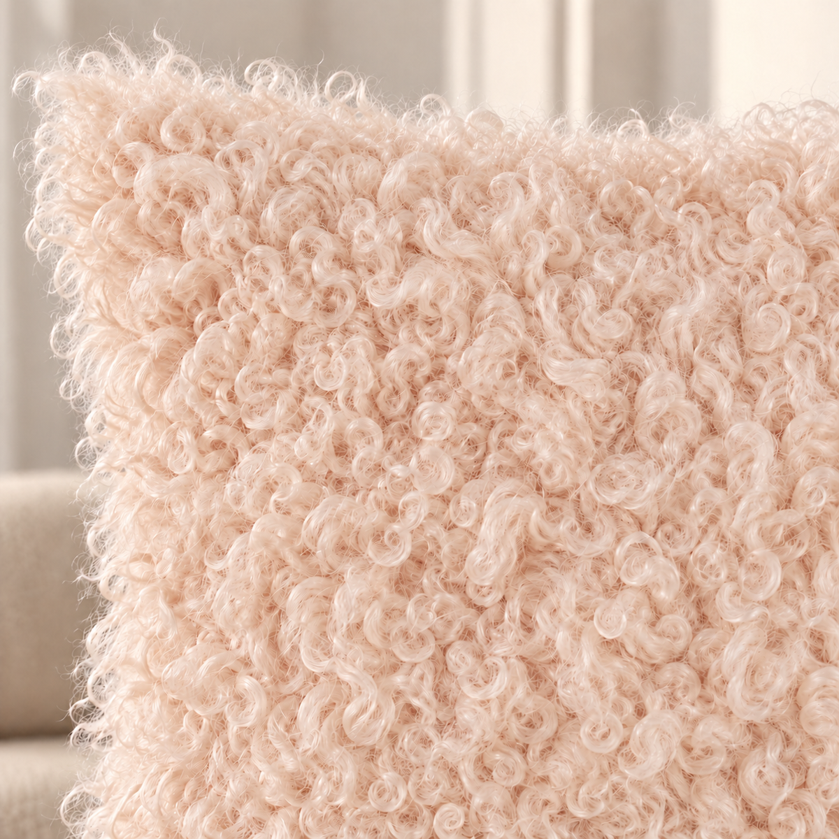 Kalgan Lamb Fur Pillow – 20″ × 20″ – Double-Sided