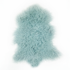 Tibetan Mongolian Lamb Fur Pelt Sheepskin — Light Aqua