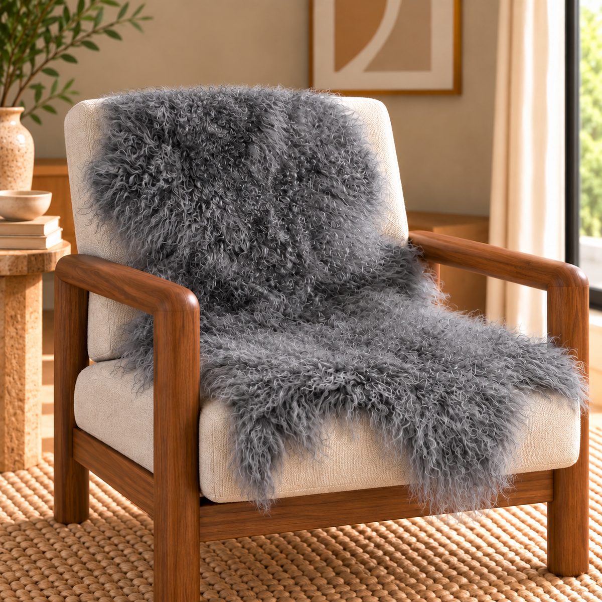 Mongolian/Tibetan Lamb Fur Pelt