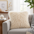 Mongolian/Tibetan Lamb Fur Pillow – 18″ × 18″ – Double-Sided