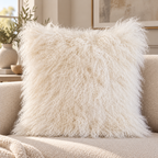 Mongolian/Tibetan Lamb Fur Pillow – 24″ × 24″ – Double-Sided