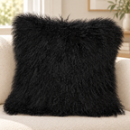 Mongolian/Tibetan Lamb Fur Pillow – 24″ × 24″ – Double-Sided