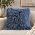 Mongolian/Tibetan Lamb Fur Pillow – 18″ × 18″ – Single-Sided