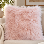 Mongolian/Tibetan Lamb Fur Pillow – 24″ × 24″ – Double-Sided