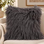 Mongolian/Tibetan Lamb Fur Pillow – 24″ × 24″ – Double-Sided