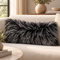 Mongolian/Tibetan Lamb Fur Pillow – 12″ × 24″ – Double-Sided
