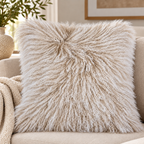 Mongolian/Tibetan Lamb Fur Pillow – 24″ × 24″ – Double-Sided