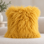 Mongolian/Tibetan Lamb Fur Pillow – 18″ × 18″ – Single-Sided