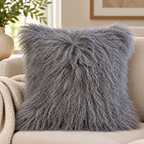Mongolian/Tibetan Lamb Fur Pillow – 24″ × 24″ – Double-Sided