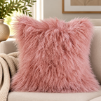 Mongolian/Tibetan Lamb Fur Pillow – 24″ × 24″ – Double-Sided