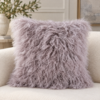 Mongolian/Tibetan Lamb Fur Pillow – 18″ × 18″ – Single-Sided