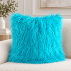 Mongolian/Tibetan Lamb Fur Pillow – 18″ × 18″ – Single-Sided