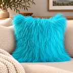 Mongolian/Tibetan Lamb Fur Pillow – 22″ × 22″ – Double-Sided