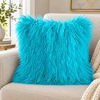 Mongolian/Tibetan Lamb Fur Pillow – 24″ × 24″ – Double-Sided