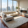 Natural white Mongolian/Tibetan Lamb Fur Rug - 10' × 12'