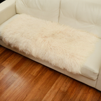 Tibetan Mongolian Lamb Fur Throw 2' x 4' — Beige