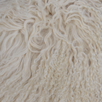 Beige Mongolian/Tibetan Lamb Fur Sheepskin Plate - 2' × 2'