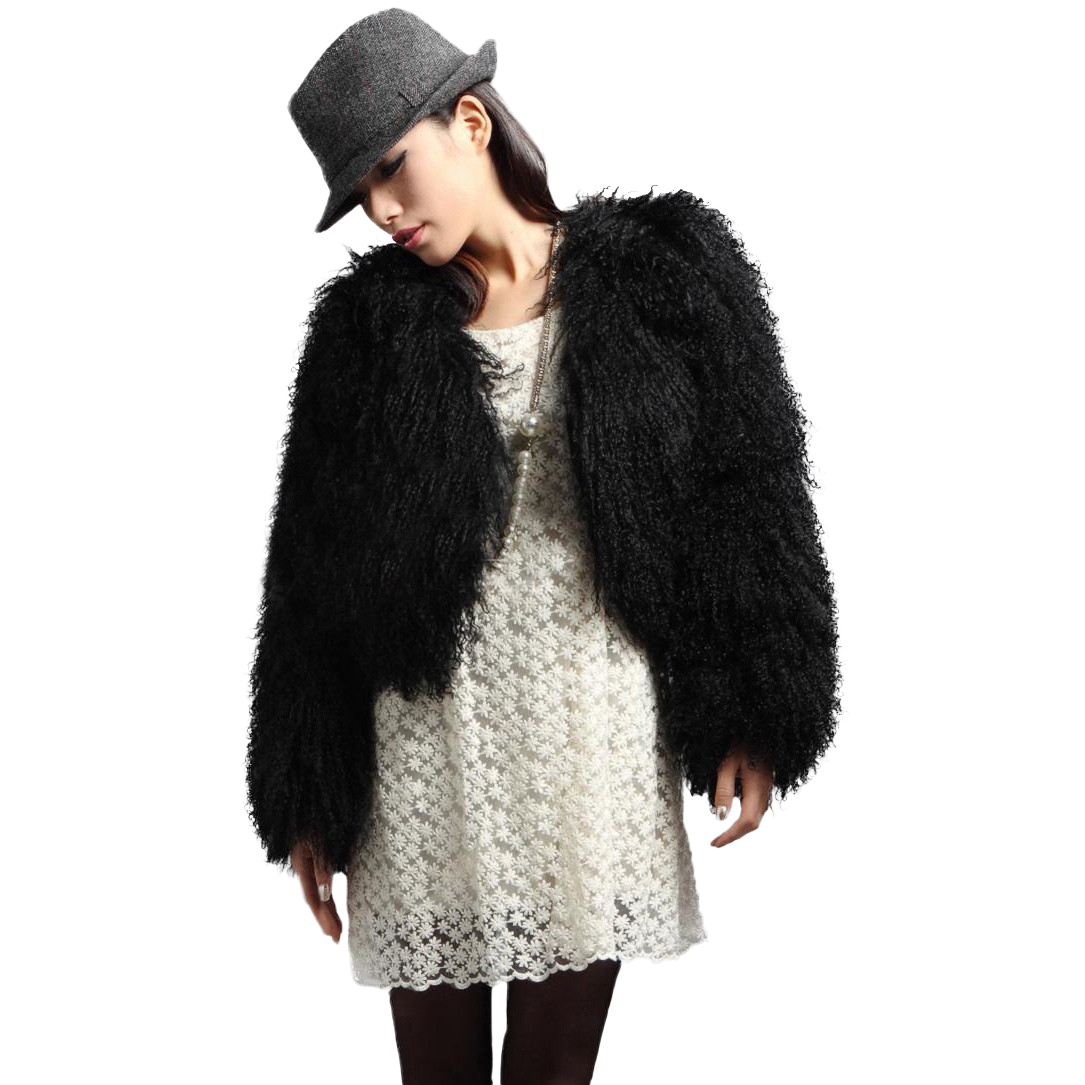 Mongolian Lamb fur Bolero Jacket Many Colors