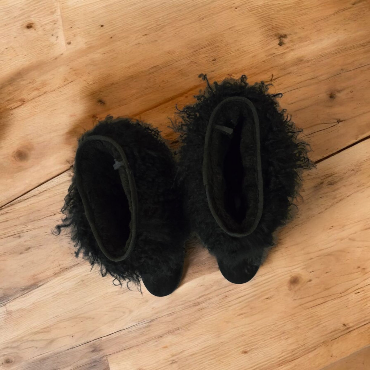 Mongolian Lamb Fur Sheepskin Boots Mid Calf