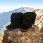 Mongolian Lamb Fur Sheepskin Boots Mid Calf