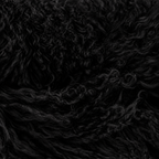Black Mongolian/Tibetan Lamb Fur Sheepskin Plate - 2' × 2'
