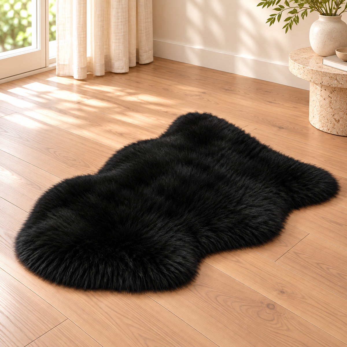 Black Australian Sheepskin Single Pelt
