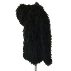 Tibetan Mongolian Lamb Fur Vest With Hood Black