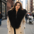 Tibetan Mongolian Lamb Fur Stole — Black