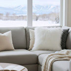 16" x 16" Tibetan Mongolian Lamb Fur Pillow Single Sided — Bleached White