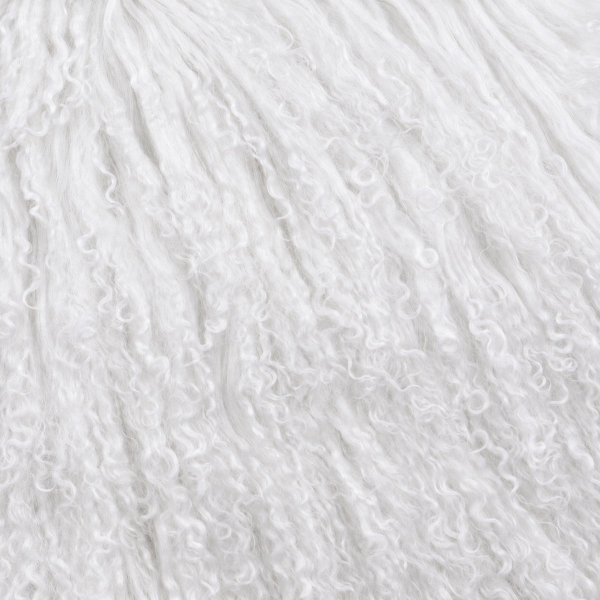 Bleached white Mongolian/Tibetan Lamb Fur Sheepskin Plate - 2' × 2'