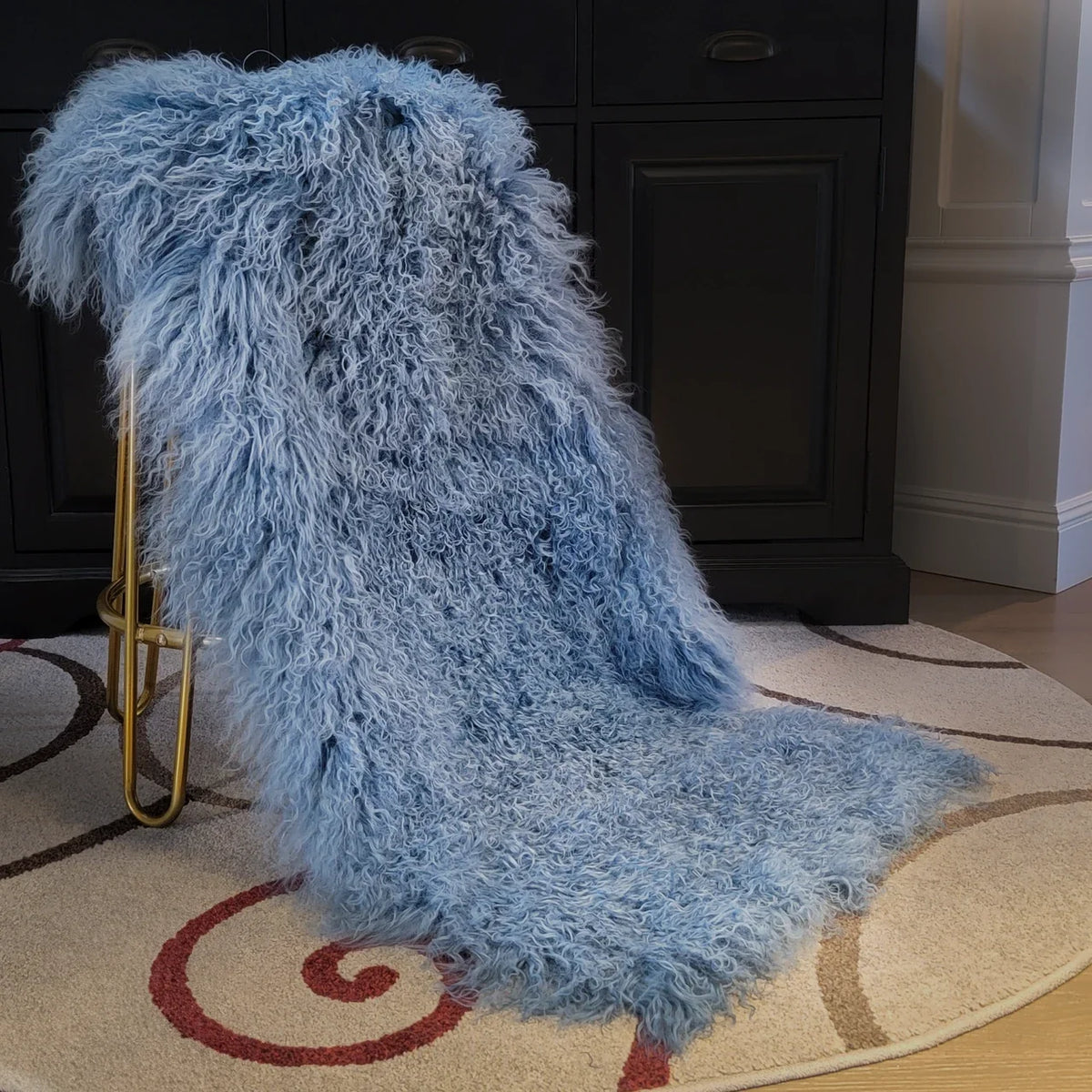 Mongolian/Tibetan Lamb Fur Sheepskin Plate – 2' × 4' - Blue Heaven