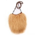 Tibetan Mongolian Lamb Fur Crossbody Bag — Camel