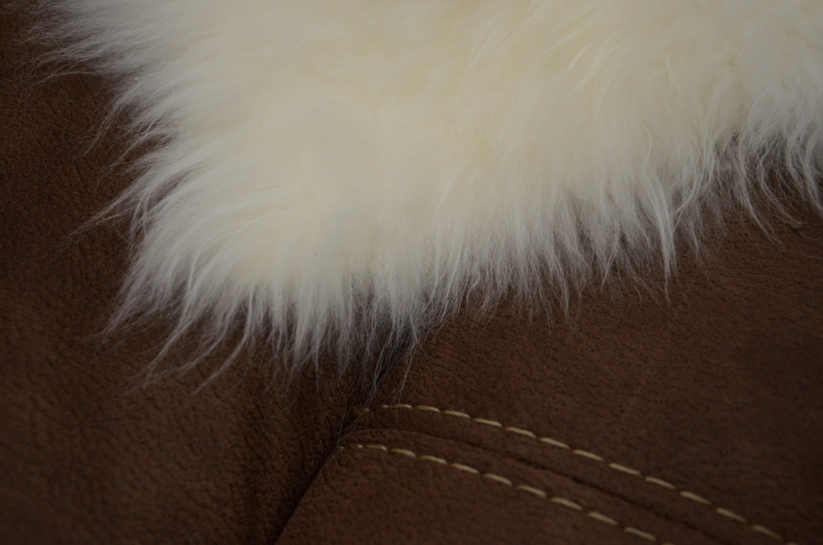 Cashmere Goat Fur Rug Natural White closeup
