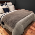 Cashmere Goat Fur Throw Grey
