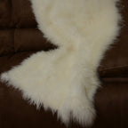 Cashmere Goat Fur Throw Blanket Natural White