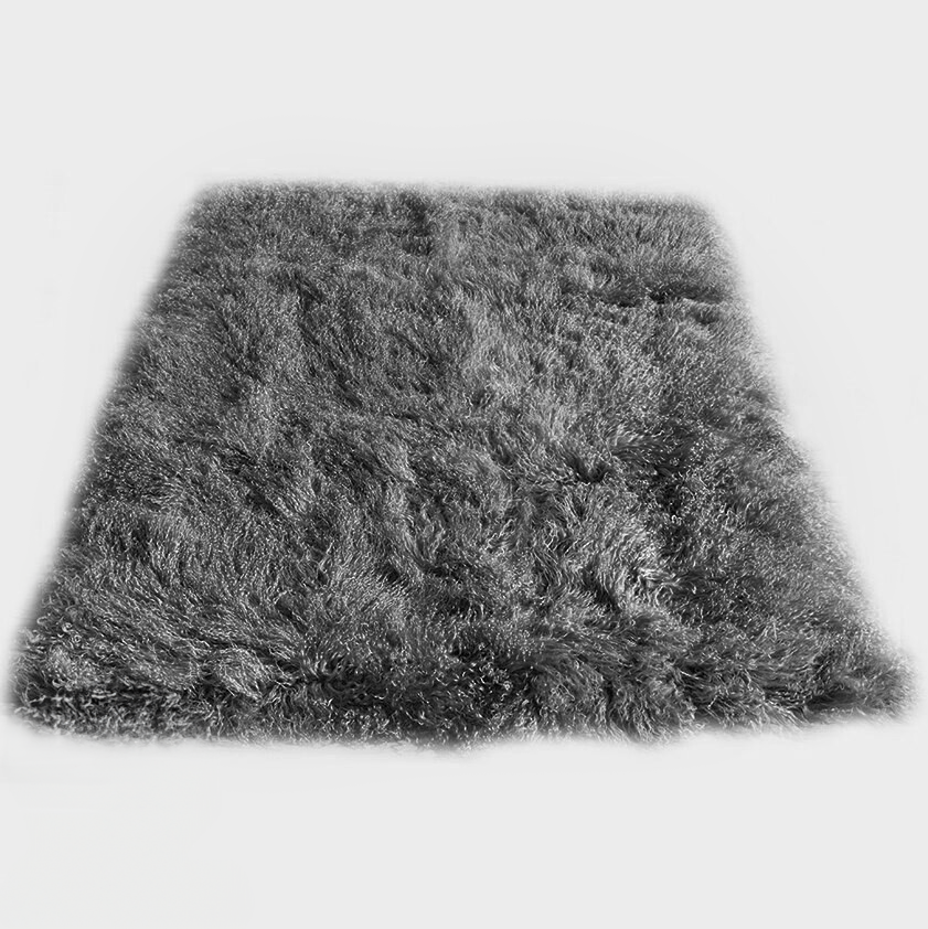 Tibetan Mongolian Lamb Fur Rug - 4' x 6' — Charcoal