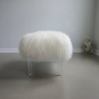 Mongolian Lamb Fur Acrylic Bench 49"